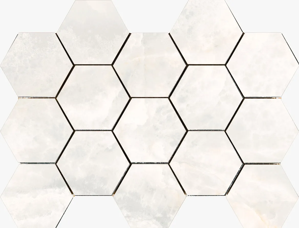 Cr Lux Noor White Hex Mozaika 32,5x22,5cm plytelė